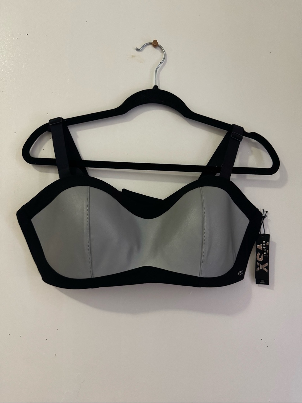 Victoria's Secret Grey and Black Sports Bra - VSX Support